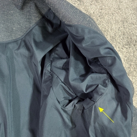 Calvin Klein Blue Collarless Hidden Button Peplum Hem Blazer With Linen Preppy - Picture 12 of 12